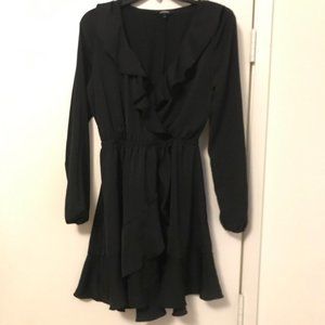 Express ruffle black dress SMALL
